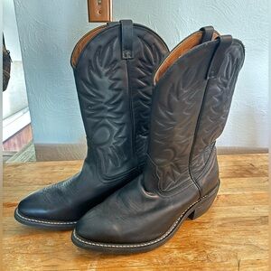 Black Leather Cowboy Boots